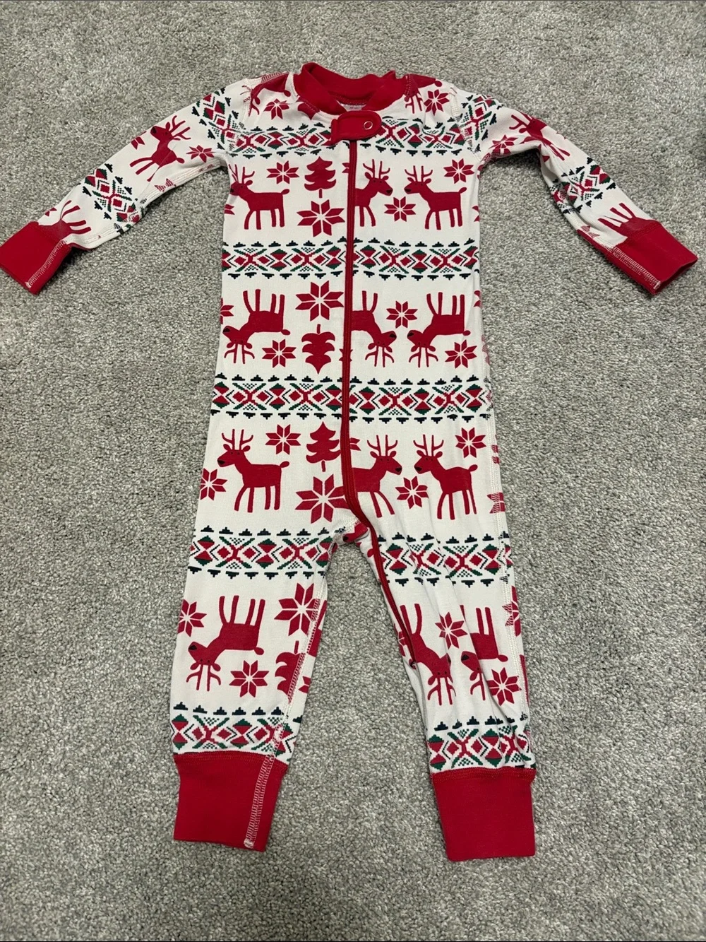 Hanna Andersson toddler Reindeer One-Piece Pajamas 2T